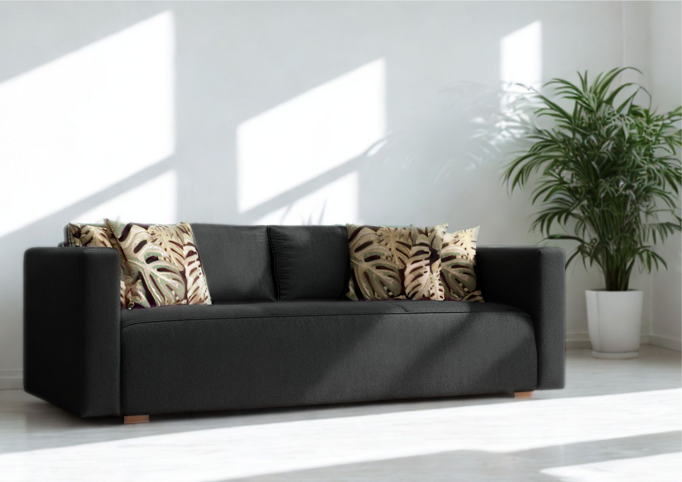 czarna klasyczna sofa rozkładana balaton od allmeblo